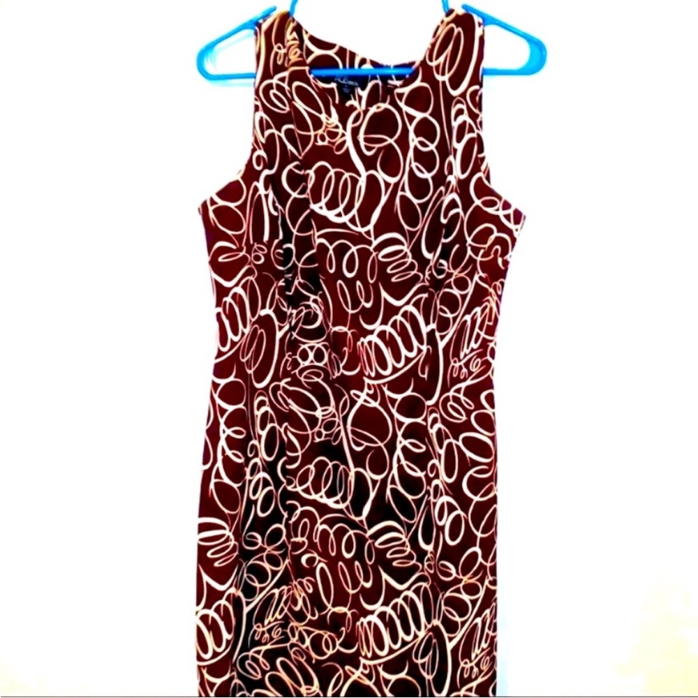 AGB Size 14 Print Sleeveless Polyester Spandex MIDI Dress.